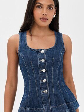 NWT ALIGNE Valentina Denim Top